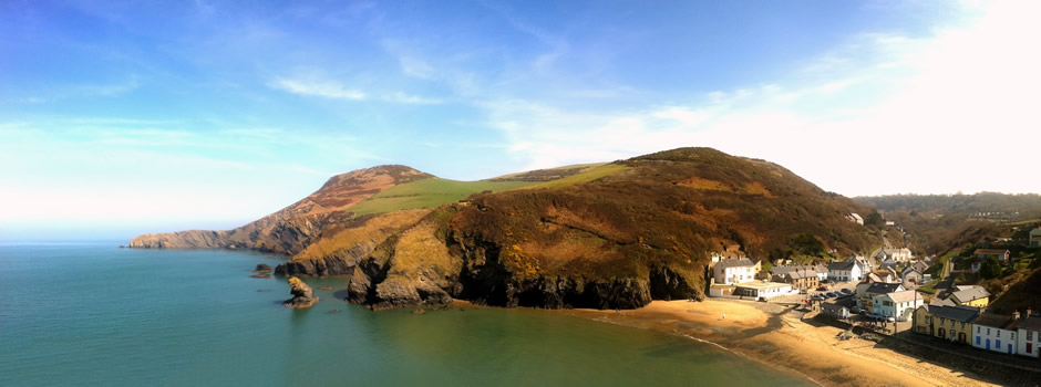Llangrannog beaches and village