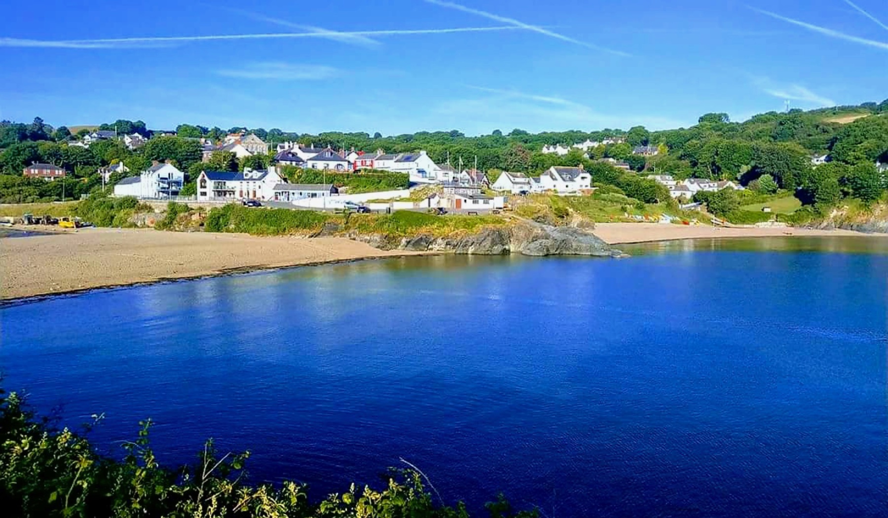 Aberporth’s sandy bay in the heart of the village