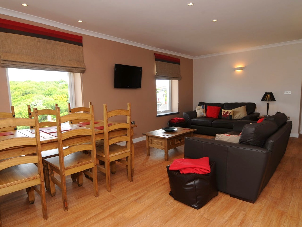 Open-plan living and dining space