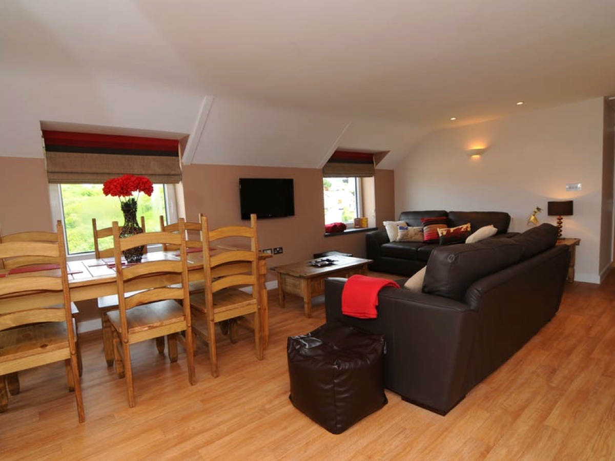 Open-plan living and dining space