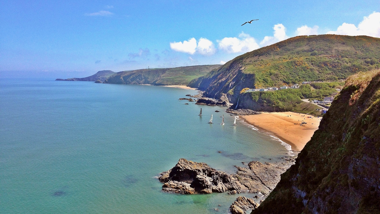The Ceredigion coastal path heading north to Tresaith